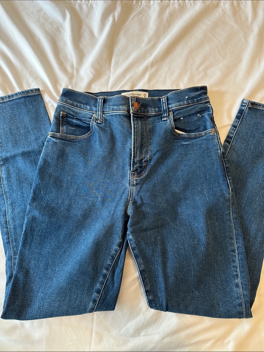 Abercrombie & Fitch Classic Blue Super Skinny Ankle High Rise Women’s Jeans